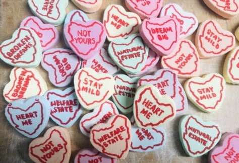 Laura Gillam Love Notes edible candy installation 2019