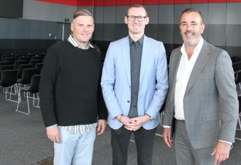 Successful local men from left Dominic Peters James Leslie and Justin Delanty will speak at an International Mens Day luncheon in hte pranaple convention centre next month1