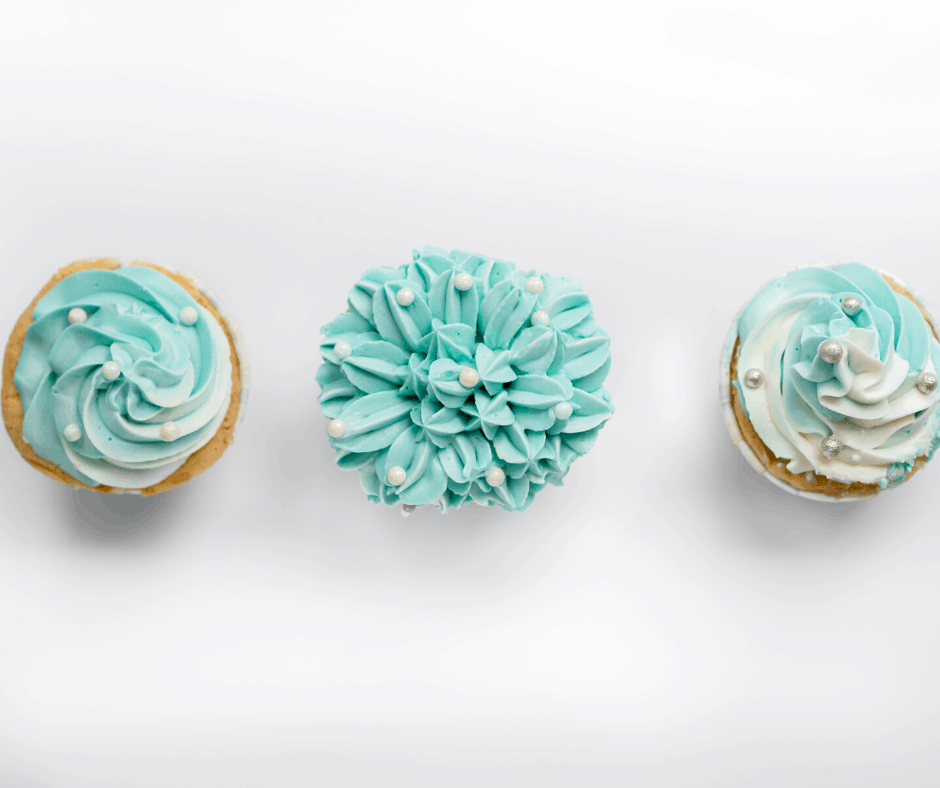 cupcakes with blue icing