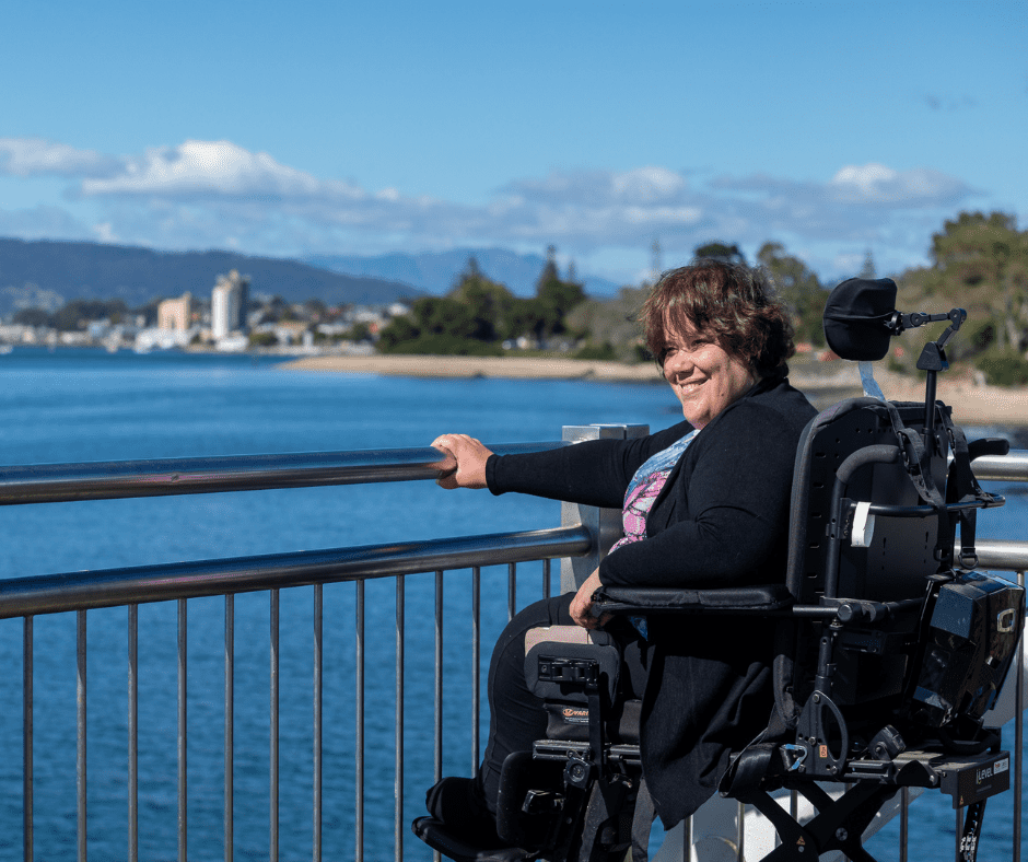 A lady in her wheel chair looking over the water in Devonport. Devonport residents are being encouraged to help make a positive difference in their community by being part of the Devonport City Council’s Access and Inclusion Working Group.