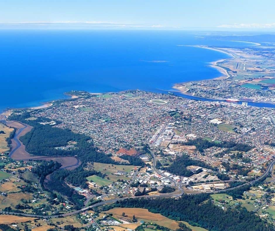 An aerial view of Devonport and surrounds.