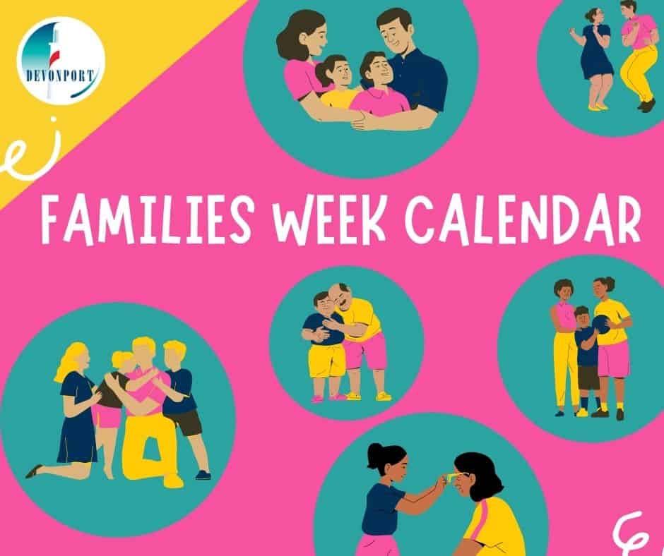 Families Week Calendar - pictures of various family structures