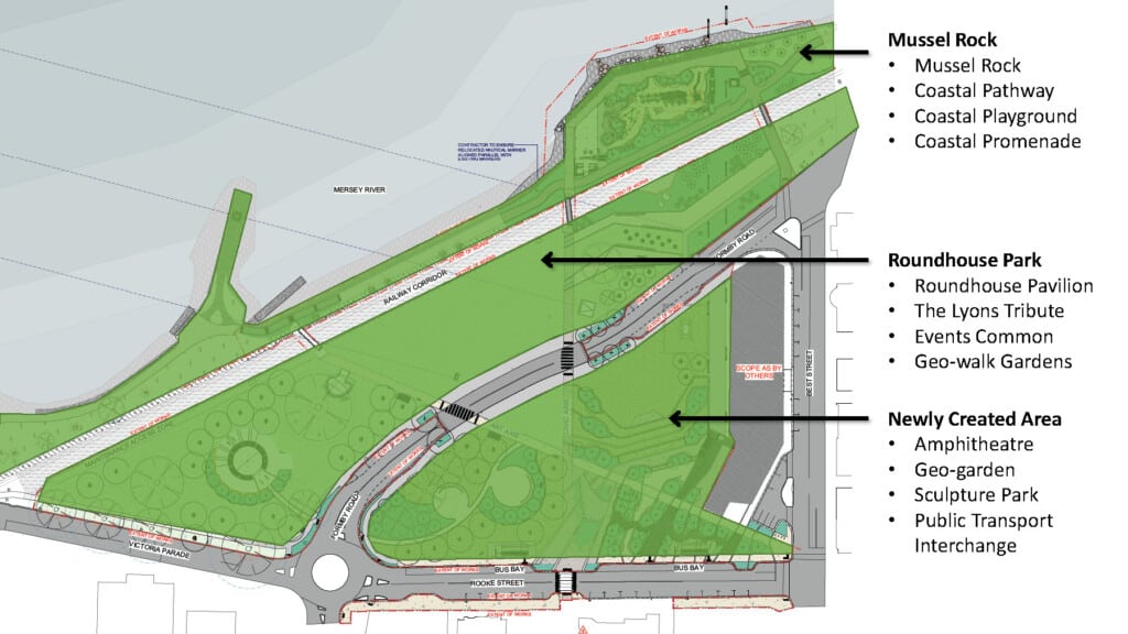 A site map of the new waterfront park which will be named following community consultation