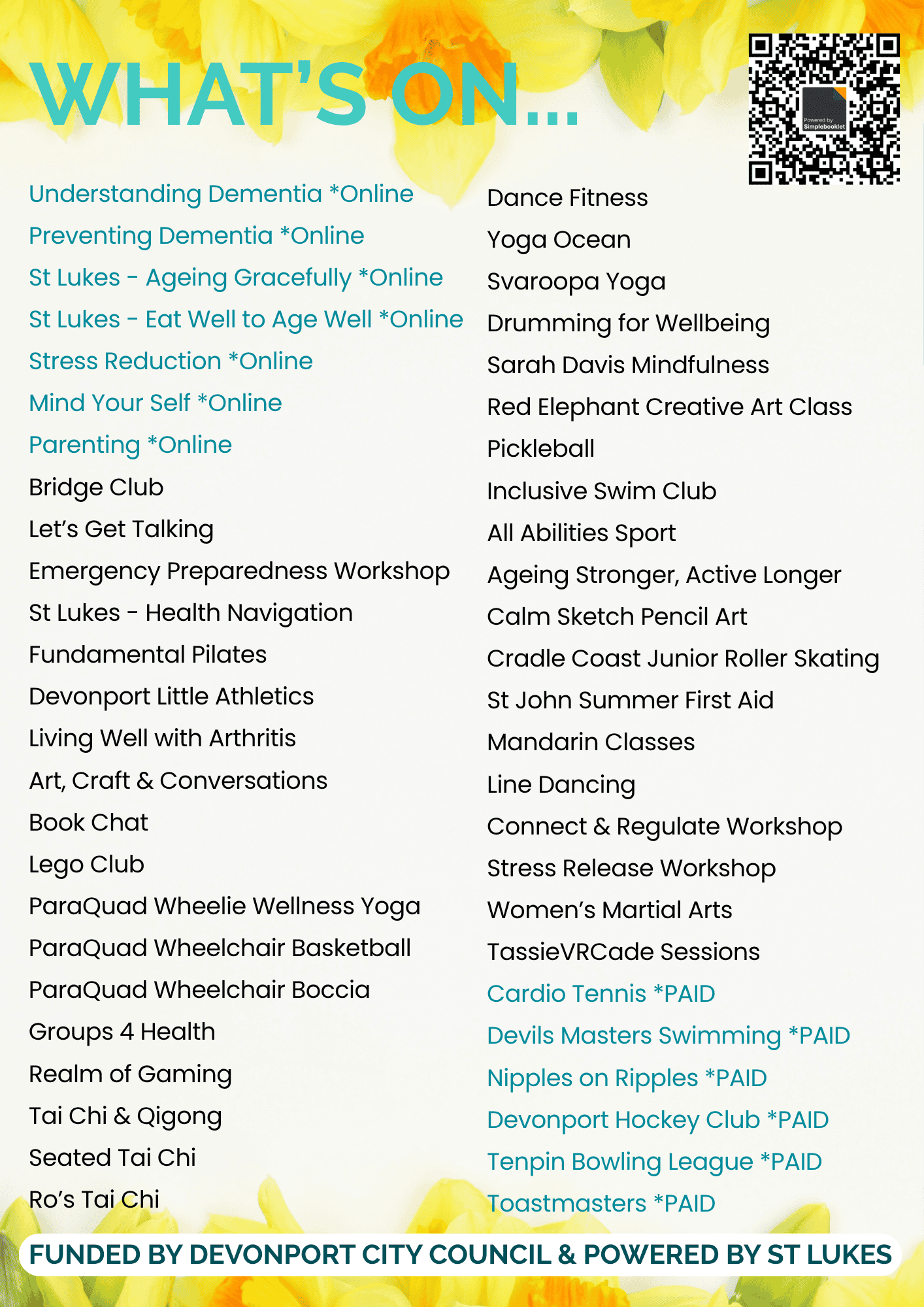 Living Well Spring 2026 flyer, page 2
