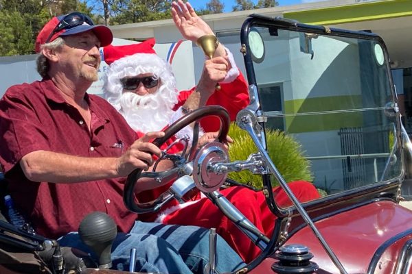 : Santa and his driver visiting East Devonport at a Christmas in the East event. This year’s Santa Run will be held on Saturday, 3 December